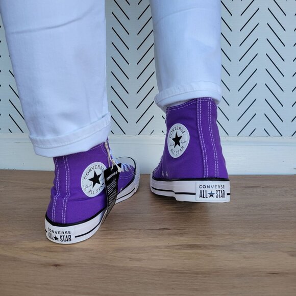 🤩Converse Chuck Taylor All Star Canvas Hi Top Sz 7.5 Women Shoes Violet 134833F - Picture 5 of 13